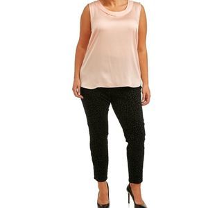 Terra & Sky Velvet and Leapord print Jeggings